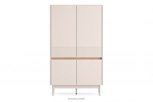 NALIA, https://konsimo.cz/kolekce/nalia/ Elegantní komoda s rýhováním krémová/dub krémová/dub - obrázek