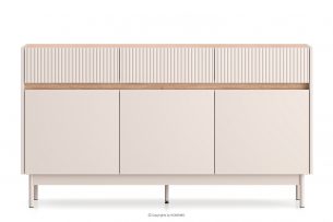 NALIA, https://konsimo.cz/kolekce/nalia/ Velká elegantní komoda s rýhováním krémová/dub krémová/dub - obrázek