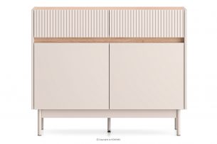 NALIA, https://konsimo.cz/kolekce/nalia/ Komoda s rýhováním elegantní krémová/dub krémová/dub - obrázek