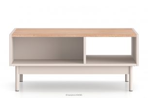 NALIA, https://konsimo.cz/kolekce/nalia/ Elegantní konferenční stolek s rýhováním krémová/dub krémová/dub - obrázek